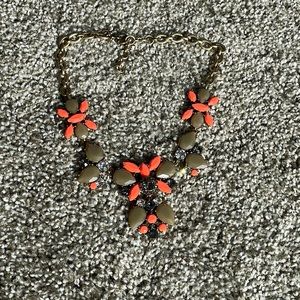 Jcrew orange and taupe necklace